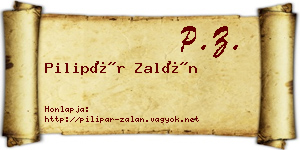 Pilipár Zalán névjegykártya
